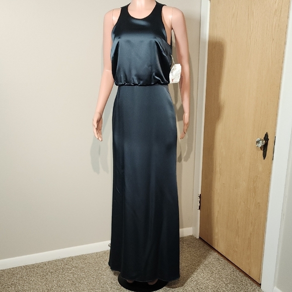 Dessy Collection Dresses & Skirts - Dessy Collection Green Sleeveless Halter Maxi Gown